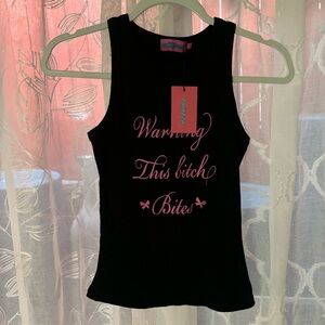 Edikted Warning This B Bites Graphic Tank Top